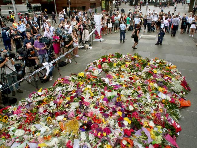 The Martin Place floral memorial continues to grow.