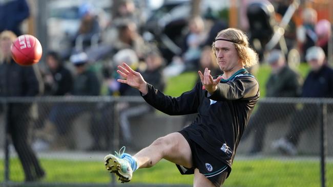 NFNL footy: Laurimar v Whittlesea at Laurimar Reserve. Kaiden Arthur of Laurimar. Picture : George Sal