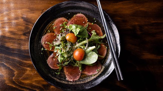 Mi Raak’s beef tataki. Picture: David Kelly