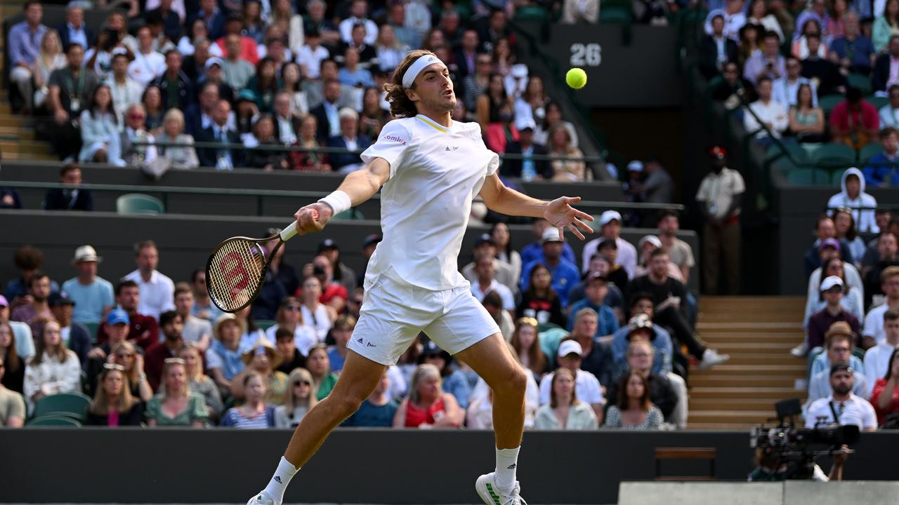 Stefanos Tsitsipas was too good in the first set tie-breaker. (Photo by Shaun Botterill/Getty Images)