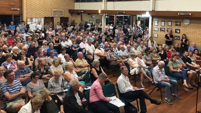 A packed meeting of residents attending a forum to discuss the Gold Coast City Council's City Plan.