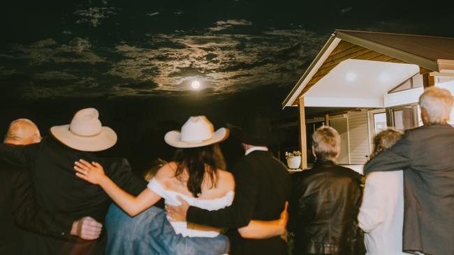 The wedding guests watching Hunter’s Moon. Picture: Bec Smart Photography