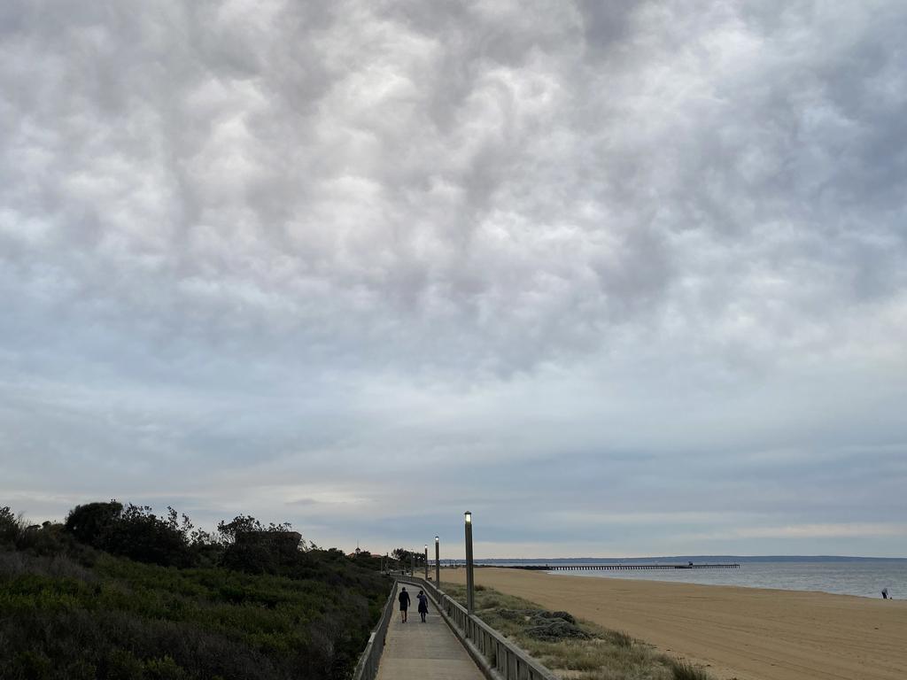 Locals exercise along Mordialloc foreshore in Melbourne in May. Picture: AAP Image/Michael Dodge