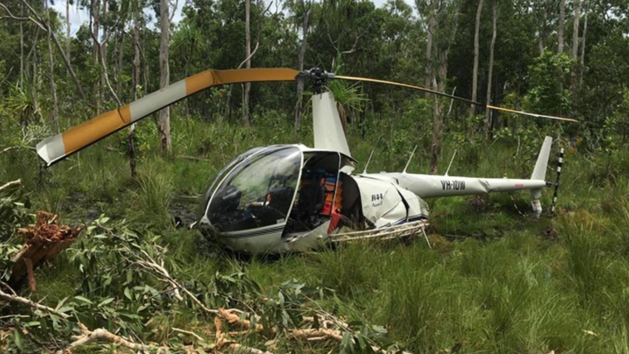 Images of the Robinson R44 Raven II bearing call sign VH-IDW, after the fatal crash on Feburary 28.