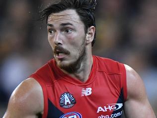 Michael Hibberd of the Demons is seen in action during the Round 5 AFL match between the Richmond Tigers and the Melbourne Demons at the MCG in Melbourne, Monday, April 24, 2017. (AAP Image/Julian Smith) NO ARCHIVING, EDITORIAL USE ONLY