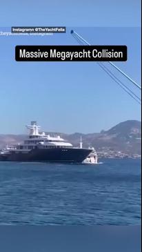 Shock moment $160m superyacht smashes into luxury boat