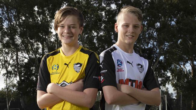 Para Hills Knights juniors Nicholas and William Fry are keen to get back into competition. Picture: Emma Brasier.