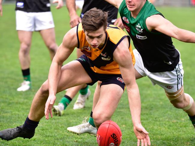 Strathmore and Greenvale lock horns in last season’s Premier Division elimination final. Picture: Jamie Morey