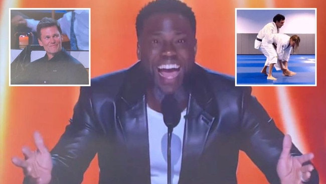 Kevin Hart roasted Tom Brady during “The Roast of Tom Brady” on Netflix.