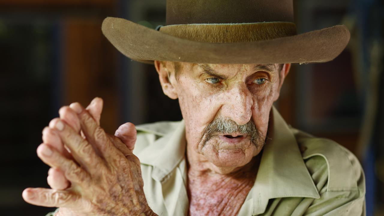 Horse handler and bushman Geoff Guest has been running a successful on country program for young delinquents since 1979. In 44 years, over 4,000 troubled youths have lived on Geoff's remote property between Petford and Herberton, learning healthy lifestyle habits, horsecraft and bush skills. Picture: Brendan Radke