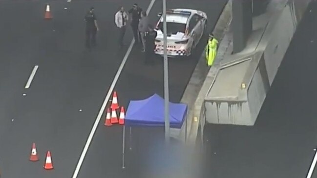 The scene of the shooting of Mr Abdi on the Logan Motorway in Brisbane. Picture: Supplied