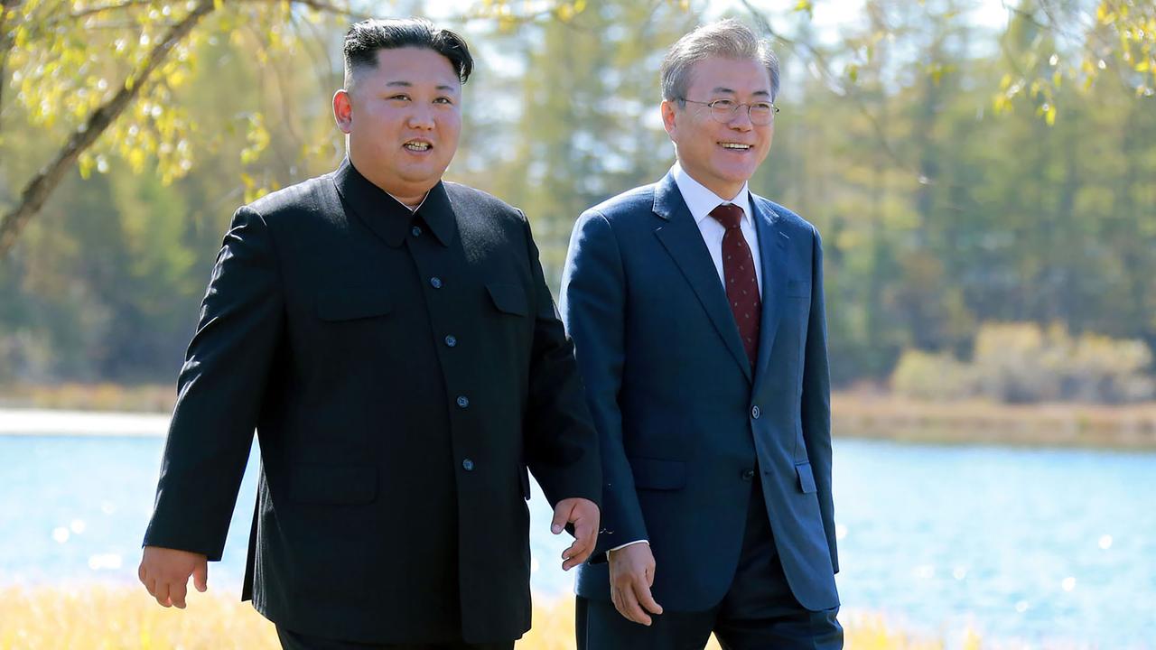 Kim is also enjoying a bit of a fling with Moon Jae-in. Picture: AFP