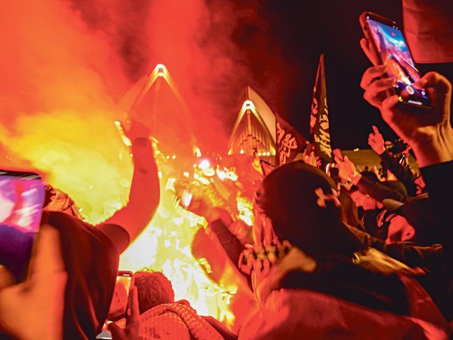 Protests at the Sydney Opera House after Ocotber 7 last year were widely condemned. Picture: NCA NewsWire / Jeremy Piper