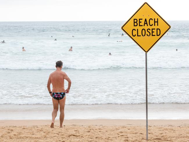 Mystery pollution balls on the northern beaches — between Manly and North Narrabeen — led to the closure of nine beaches to swimming last Wednesday, until the council completed a clean-up. Picture Thomas Lisson