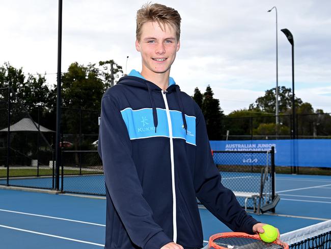 Michael Korobitsin poses for a photo during the Australian Team Championships. Picture: Tennis Australia/ BRADLEY KANARIS