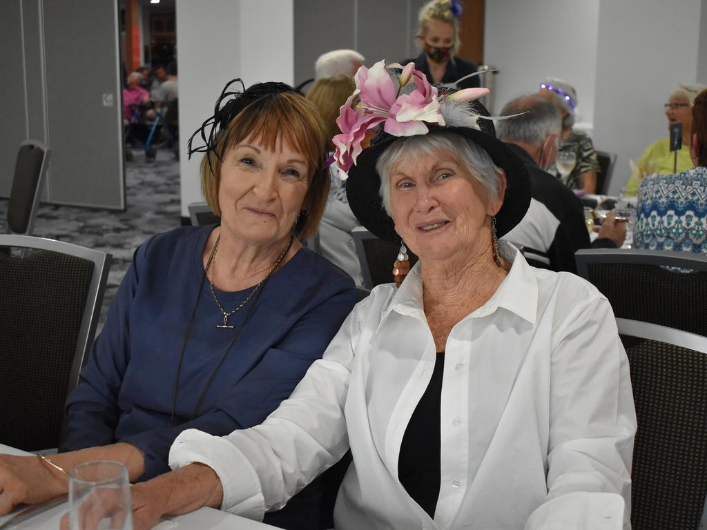 Noreen Prendergast and Pauline Atkins at the Grafton District Services Club 2021 Melbourne Cup Luncheon.