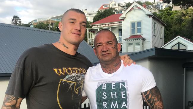 Dustin Martin with his father, Shane Martin, in New Zealand.