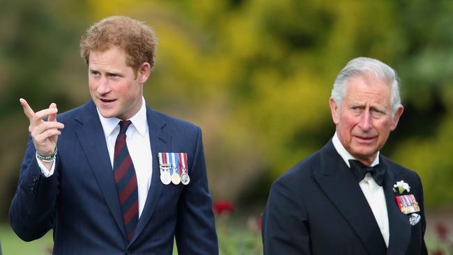 War appears to be waging between Prince Harry and his father King Charles, pictured here together on June 9, 2015 in London. Picture: Max Mumby/Indigo/Getty Images