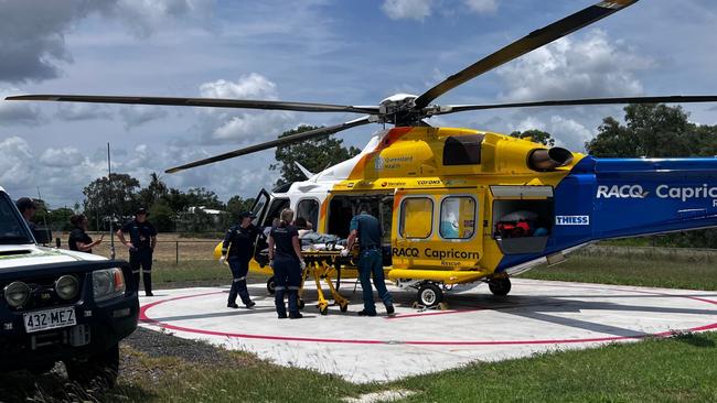 RACQ CapRescue was tasked to Marlborough on Thursday morning to attend to a person who had fallen from a dirt bike. Picture: RACQ CapRescue