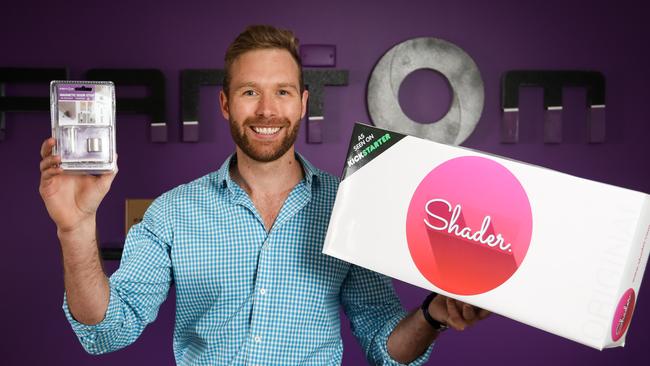 Inventor and entrepreneur Mark Seller whose company HGT Innovations is having great success with the Fantom doorstop and is about to launch his newest product the Shader. Picture: James Elsby/AAP Image