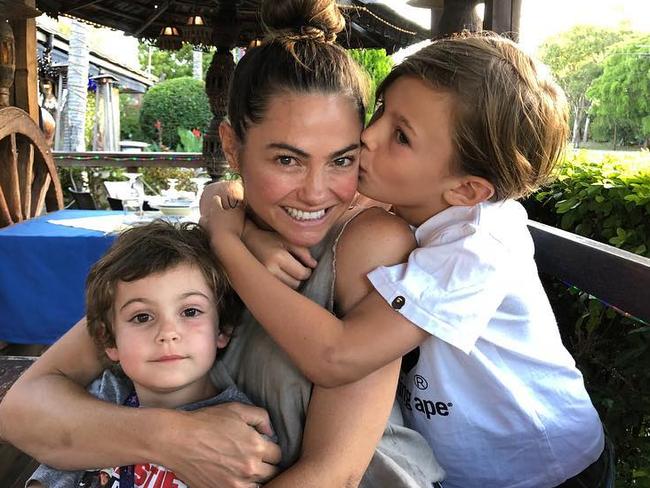 Belinda with her children Lenny and Hewy.