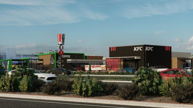 Artist impression of a proposed new KFC and fast food restaurant planned for Burleigh by The Potter Group.