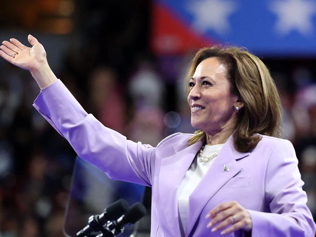 US Vice President and Democratic presidential candidate Kamala Harris waves during a campaign rally at the Thomas and Mack Center, University of Nevada in Las Vegas, Nevada. Picture: Ronda Churchill/AFP\