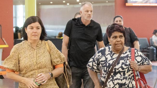 NT Chief Minister Natasha Fyles and Marion Scrymgour, MP for Lingiari, arriving in Alice Springs on Tuesday this week.  Picture: Liam Mendes