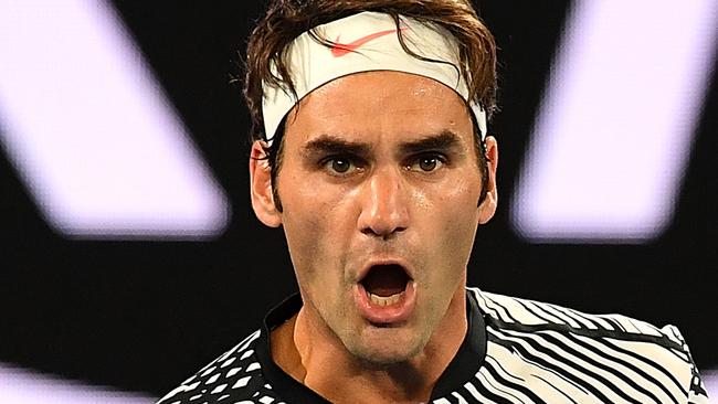 Roger Federer during his win over Kei Nishikori.