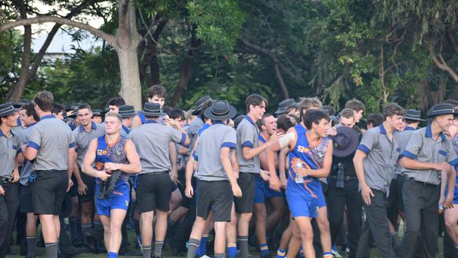 AIC First XVIII AFL footy game between Marist College Ashgrove and St Laurenceâ&#128;&#153;s College. Friday March 3. Picture, Nick Tucker.