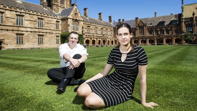 ‘I didn’t expect it to be as violent at times’ ... Sydney University Students for Liberty treasurer Jack Abadee and incoming student Madeline King. Picture: Hollie Adams