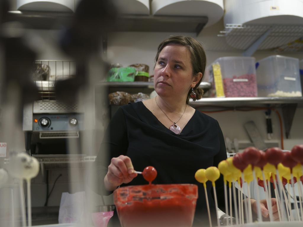 Yael Krigman waits in vain for customers at her bakery Baked by Yael in Washington, DC, across from the closed National Zoo. Picture: AP Photo/Carolyn Kaster 