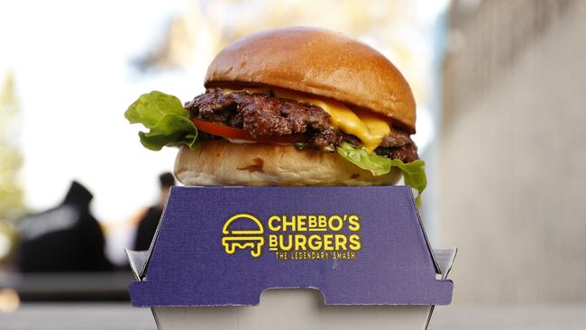 One of Chebbo’s Burgers. Picture: Jonathan Ng