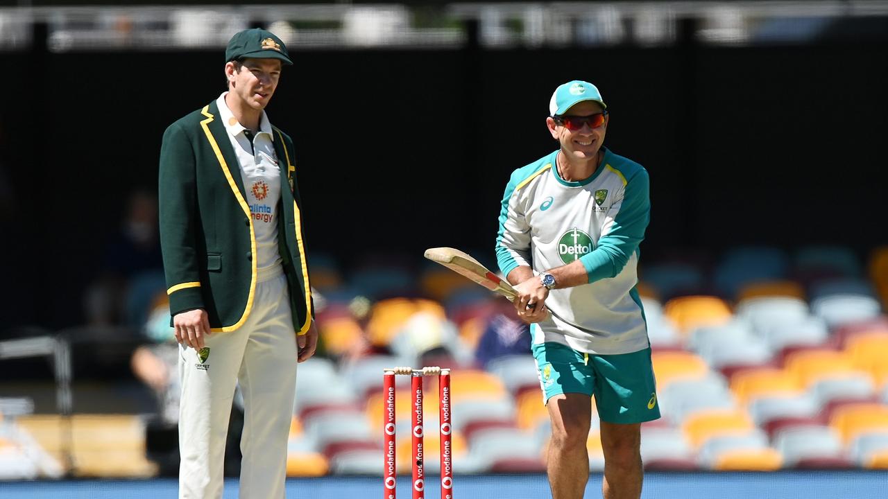 Justin Langer has flown to Tasmania to support Tim Paine.