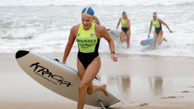 Lani Waller from Redhead takes out the under-19 board race. Picture: SLSA.