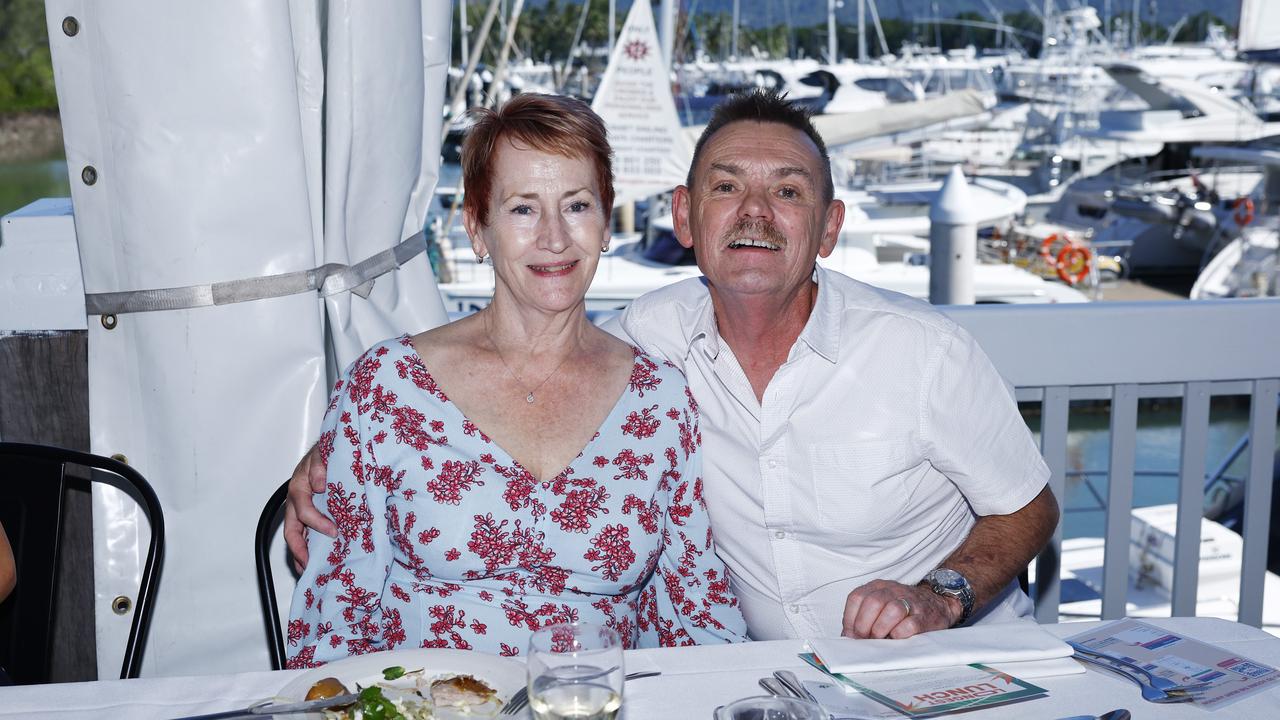 Steve Hodges and Lee Hodges at the Longest Lunch, part of the Port Douglas festival, held at Hemmingways Brewery at the Crystalbrook Marina, Port Douglas. Picture: Brendan Radke