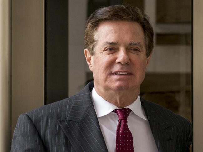 FILE - In this April 4, 2018, file photo, Paul Manafort, President Donald Trump's former campaign chairman, leaves the federal courthouse in Washington. (AP Photo/Andrew Harnik, File)