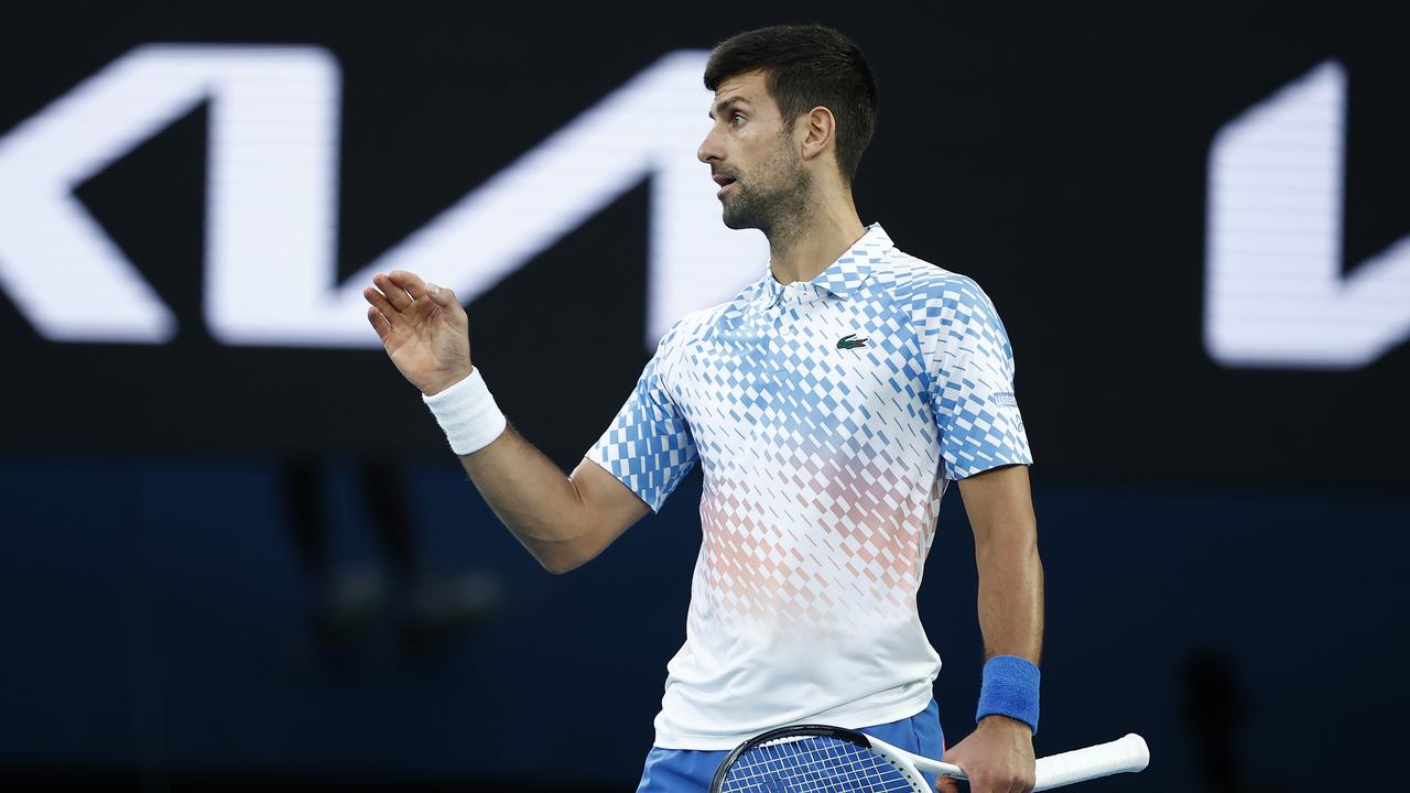 Djoker wasn’t happy. (Photo by Daniel Pockett/Getty Images)