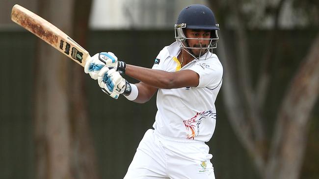 Hashan Wanasekara in action for Deer Park. Picture: Hamish Blair