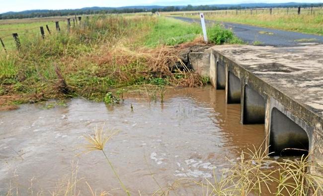 Despite a dry period, it does flood as shown in this photo at Dalrymple Creek, Allora, in January 2017. Picture: Gerard Walsh