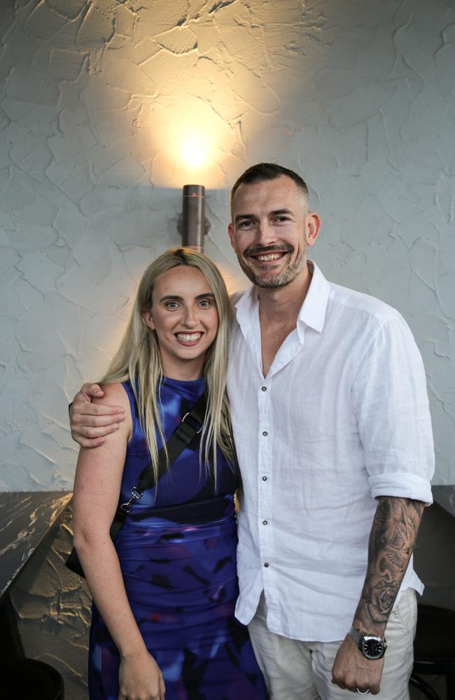 Mark Eirth and Daniel Richards at the Six-Tricks Distilling Co. launch, Mermaid Beach. Picture: Kennedy Barnes.