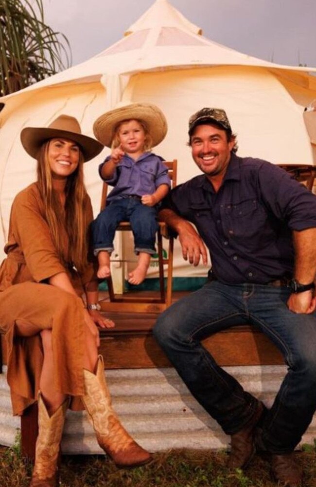 Matt Wright his wife Kaia and son Banjo. The Wrights are involved in a Develop­ment Consent Authority dispute in the NTCAT.