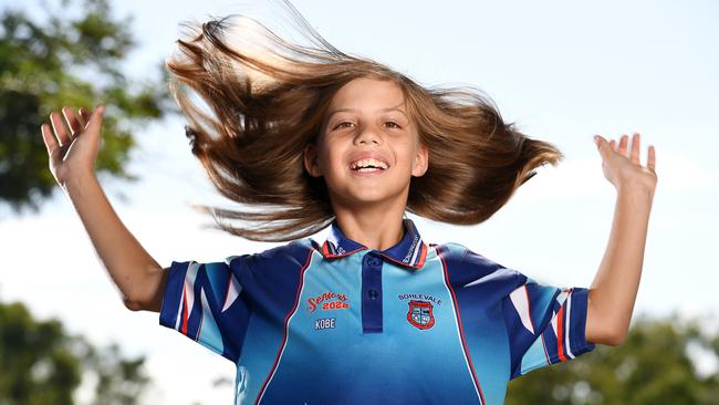 Bohlevale State School year 6 student, Kobe Chun Tie is growing his hair for the 'Ponytail Project' to raise funds for the Cancer Council. Picture: Shae Beplate.