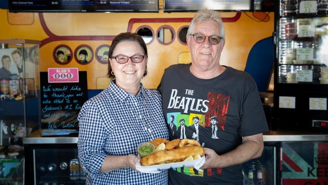 Yabbey Road fish and chips at Redcliffe. Owners Alan and Kathy Bray. Picture: Dominika Lis