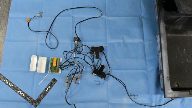 The electrics used to open the hidden compartment. Picture: Australian Federal Police