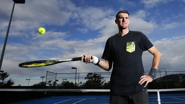 Harry Bourchier at the Domain Tennis Centre. Picture: CHRIS KIDD