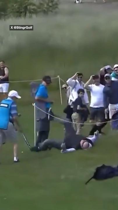 Fore! Spectator cops golf ball to the groin