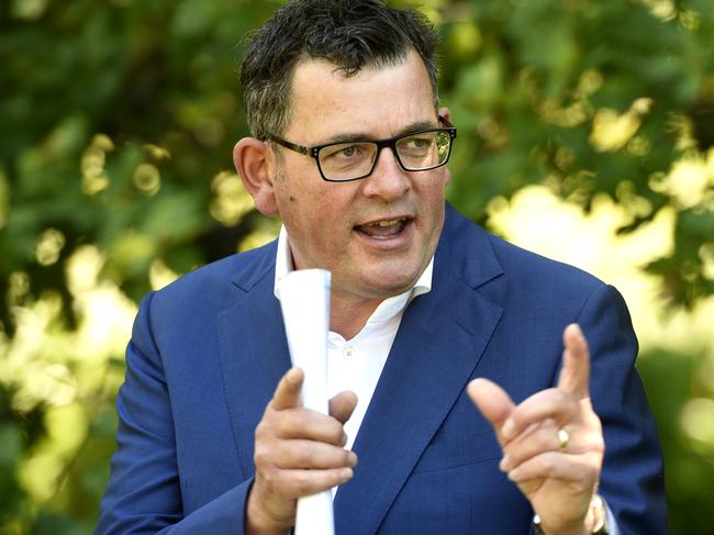 MELBOURNE, AUSTRALIA - NewsWire Photos JANUARY 19, 2022: Victorian Premier Daniel Andrews provides the daily Covid update to the media at Parliament House in Melbourne. Picture: NCA NewsWire / Andrew Henshaw