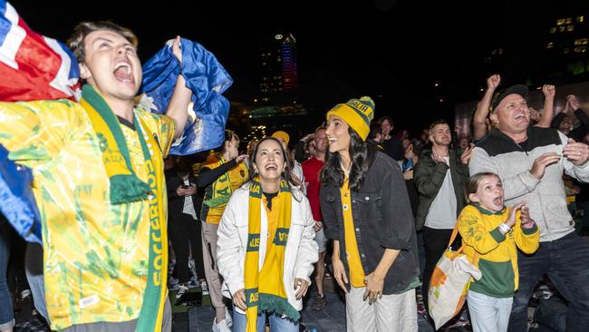 More than 200,000 people have gathered at the FIFA Fan Festival in Darling Harbour for games so far. Picture: NCA NewsWire / Monique Harmer