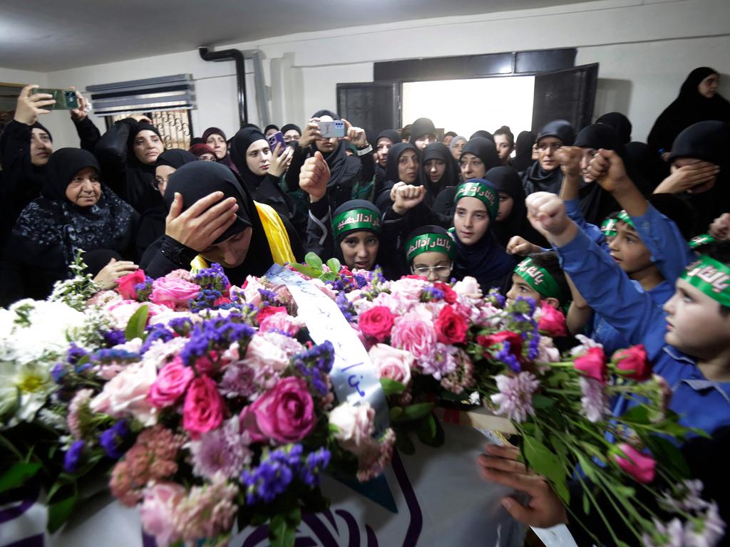 Relatives mourn Fatima Abdallah, the 10-year-old girl killed after hundreds of pagers exploded in a deadly wave across Lebanon. Picture: AFP